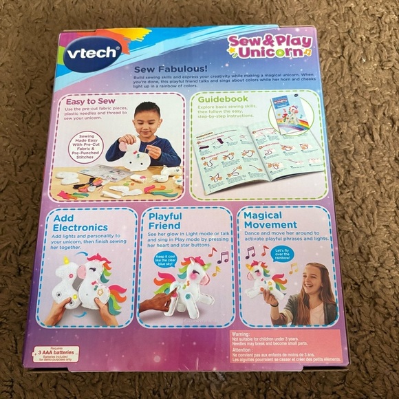 Vtech Sew & Play Unicorn - White and Pink NEW Craft - Picture 3 of 3